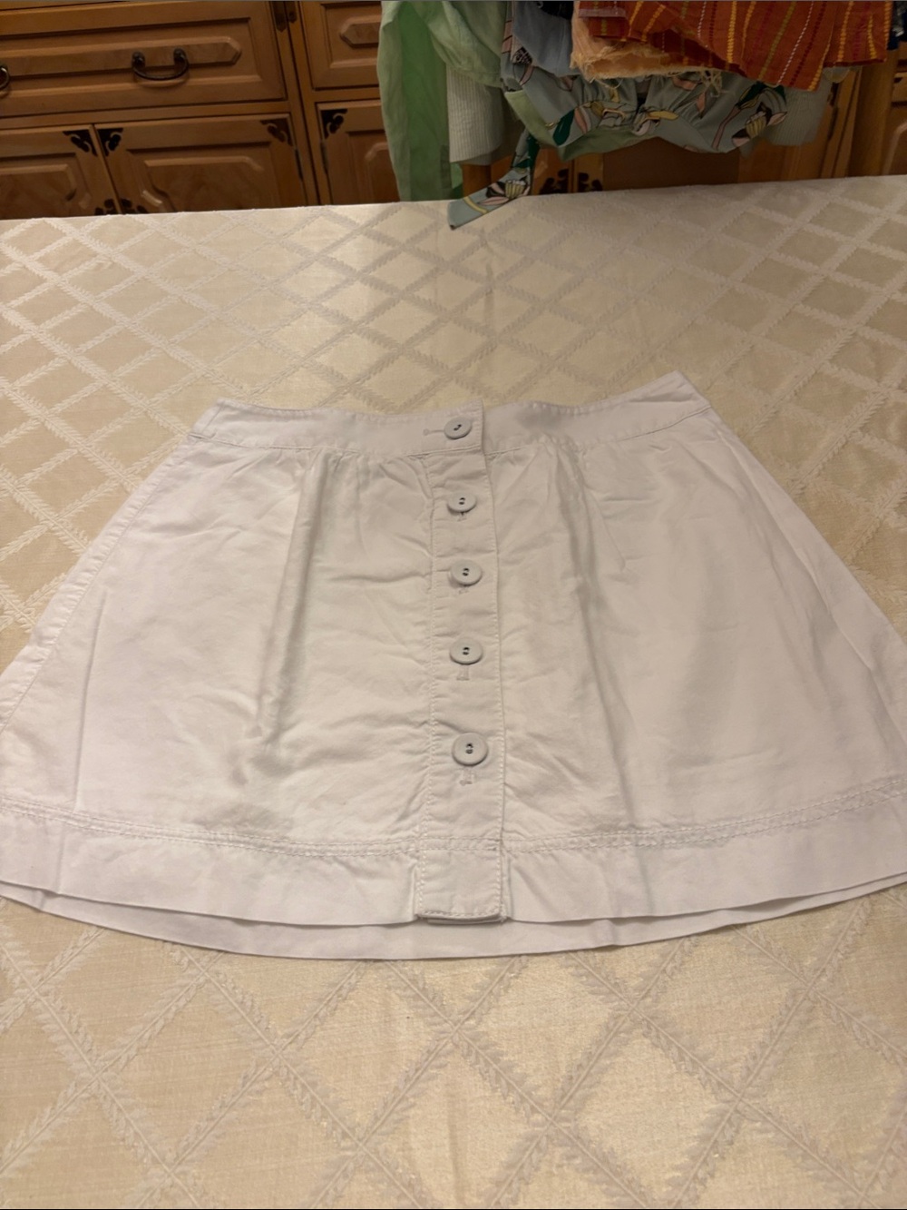 Loft Classic Button-Front White Women’s Skirt